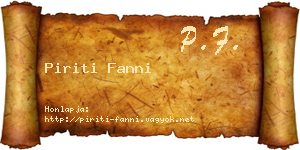 Piriti Fanni névjegykártya