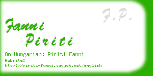 fanni piriti business card